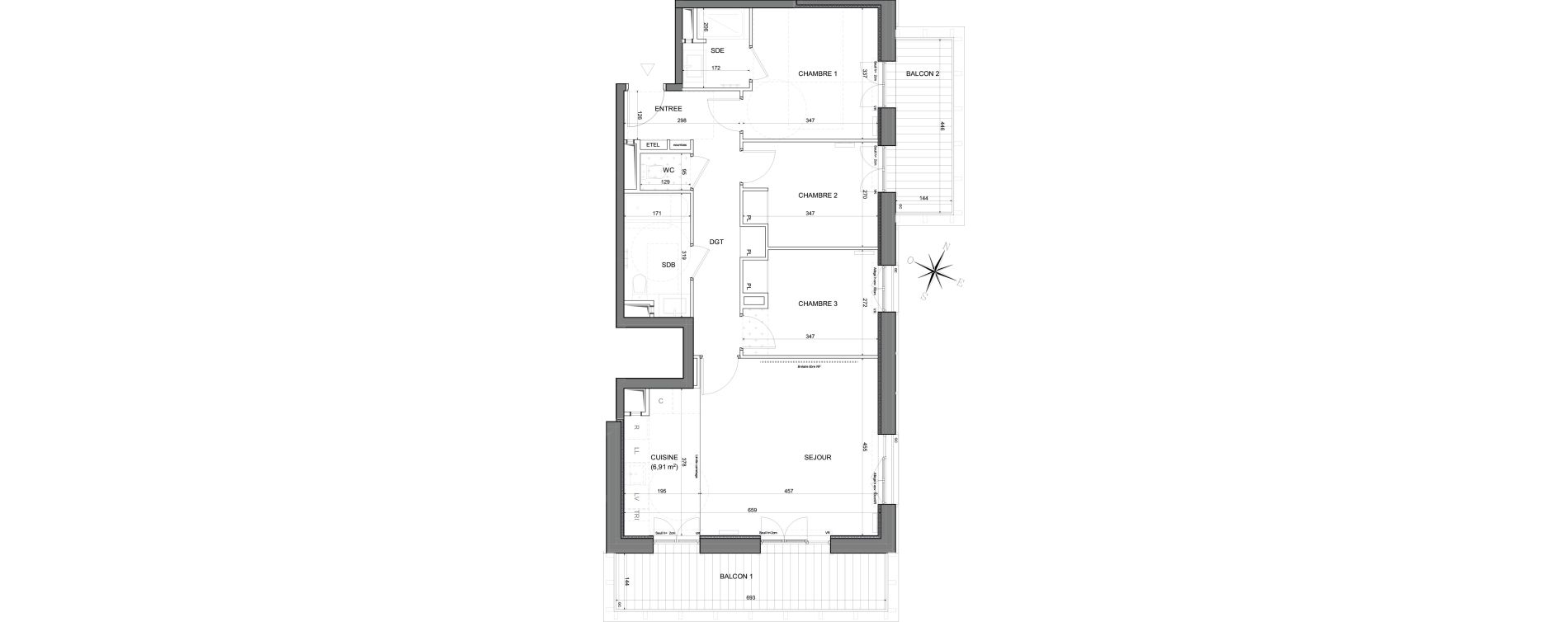 Appartement T4 de 77,41 m2 &agrave; Noisy-Le-Grand Centre ville
