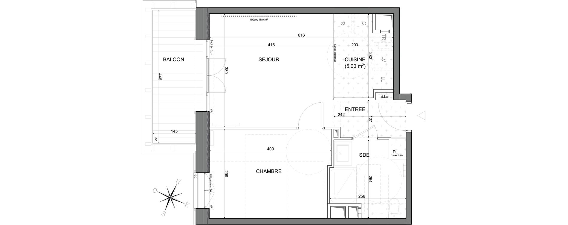 Appartement T2 de 41,81 m2 &agrave; Noisy-Le-Grand Centre ville