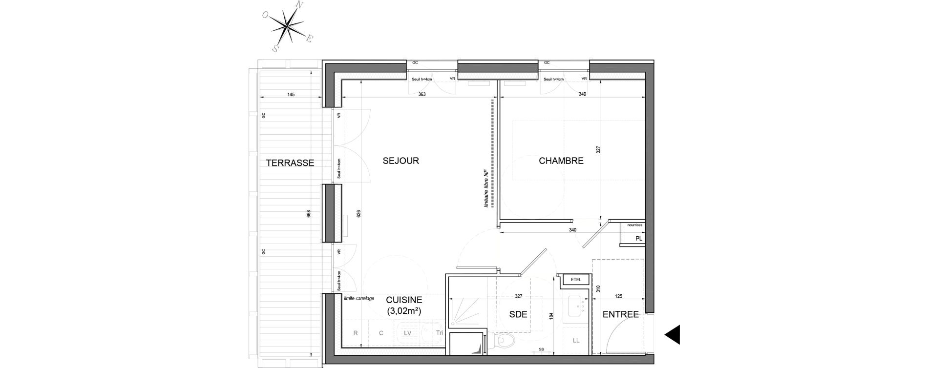 Appartement T2 de 43,35 m2 &agrave; Noisy-Le-Grand Centre ville