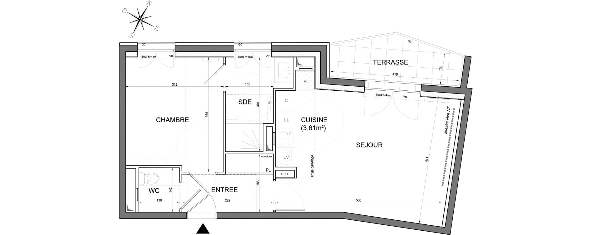 Appartement T2 de 44,62 m2 &agrave; Noisy-Le-Grand Centre ville