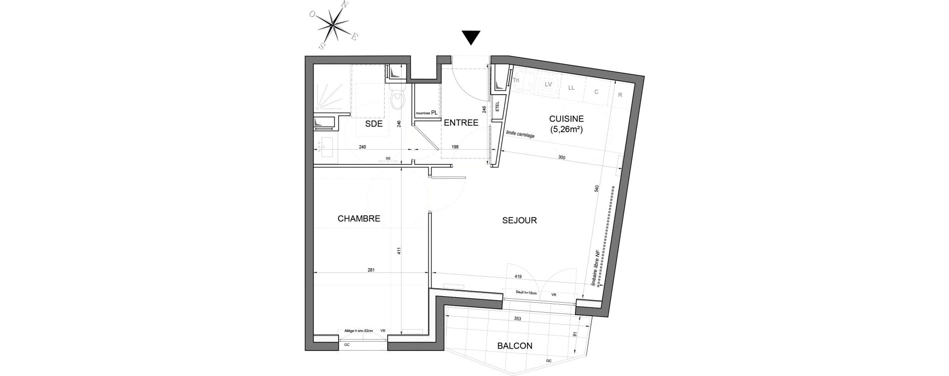Appartement T2 de 42,32 m2 &agrave; Noisy-Le-Grand Centre ville