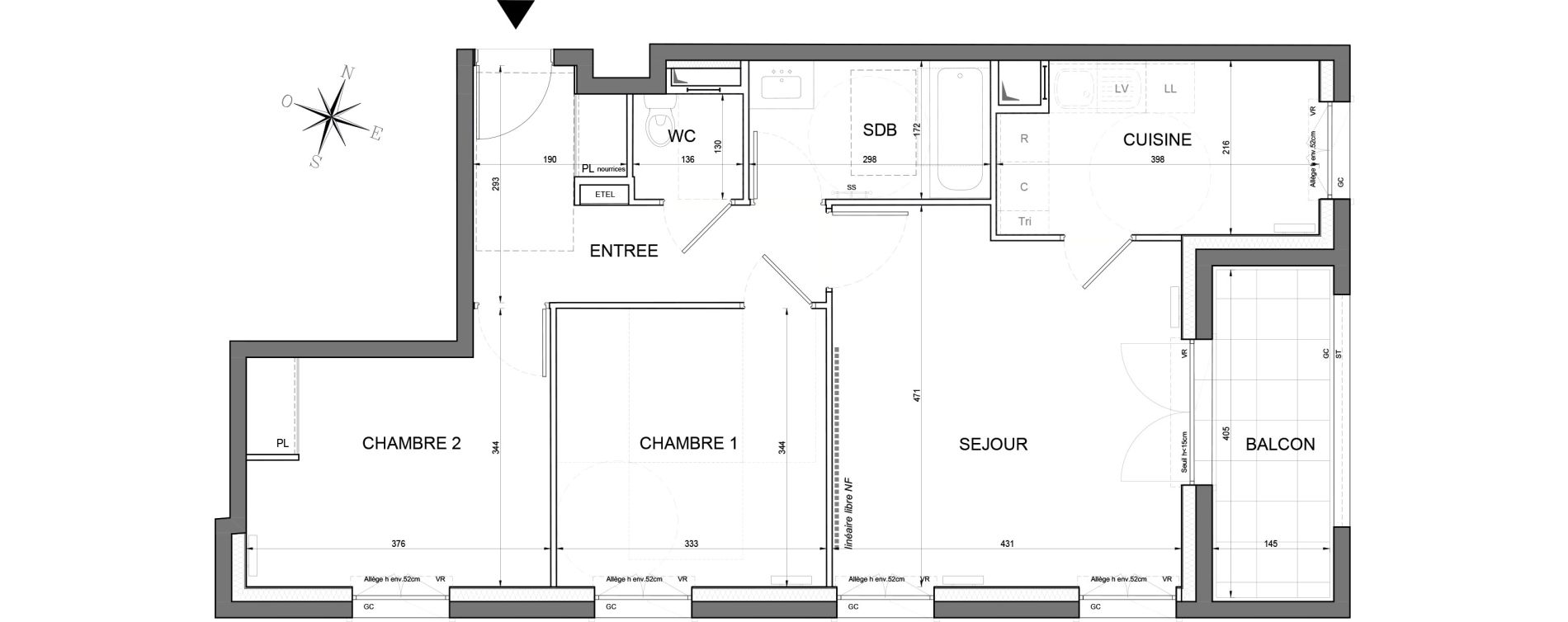 Appartement T3 de 65,04 m2 &agrave; Noisy-Le-Grand Centre ville