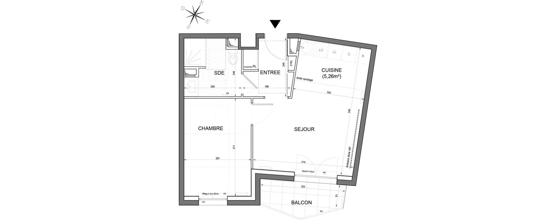 Appartement T2 de 42,32 m2 &agrave; Noisy-Le-Grand Centre ville