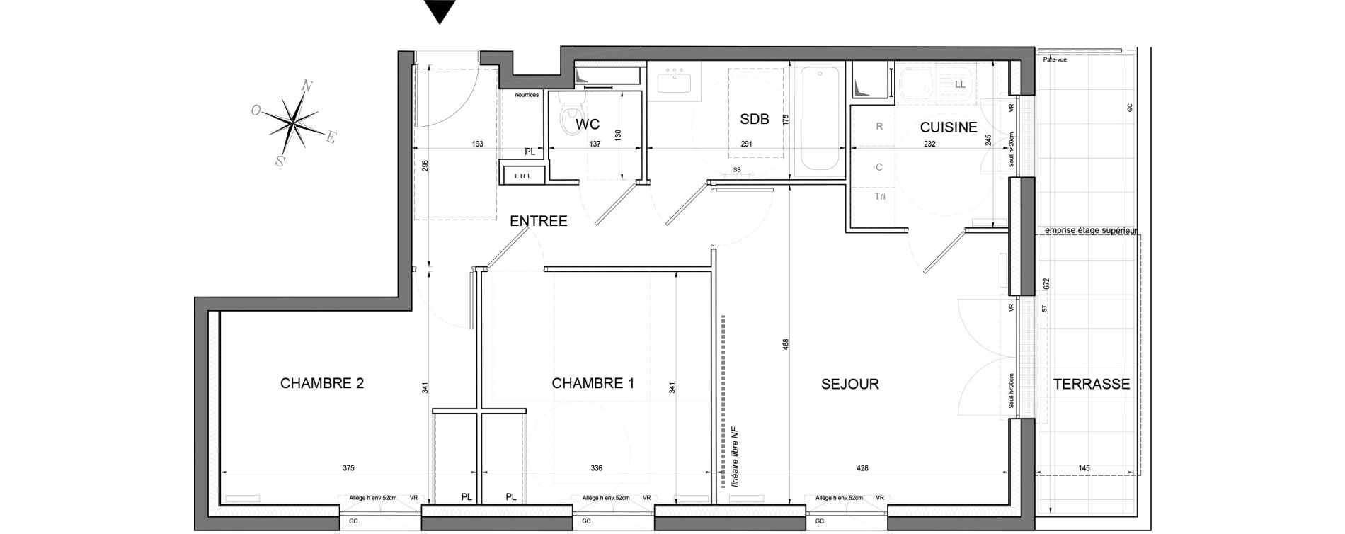 Appartement T3 de 61,24 m2 &agrave; Noisy-Le-Grand Centre ville