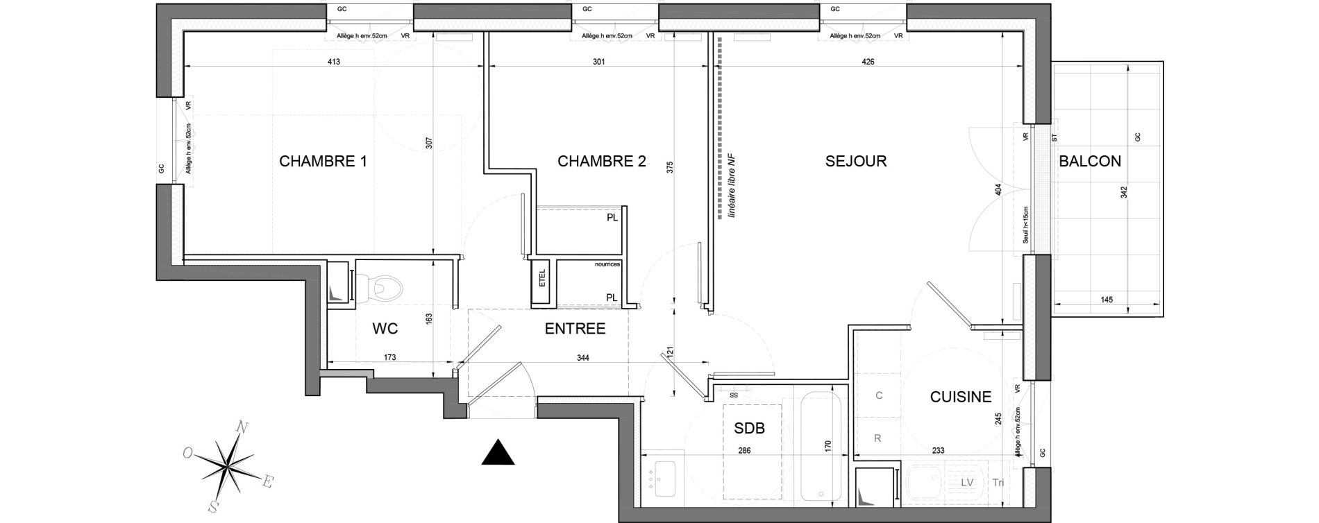 Appartement T3 de 59,13 m2 &agrave; Noisy-Le-Grand Centre ville