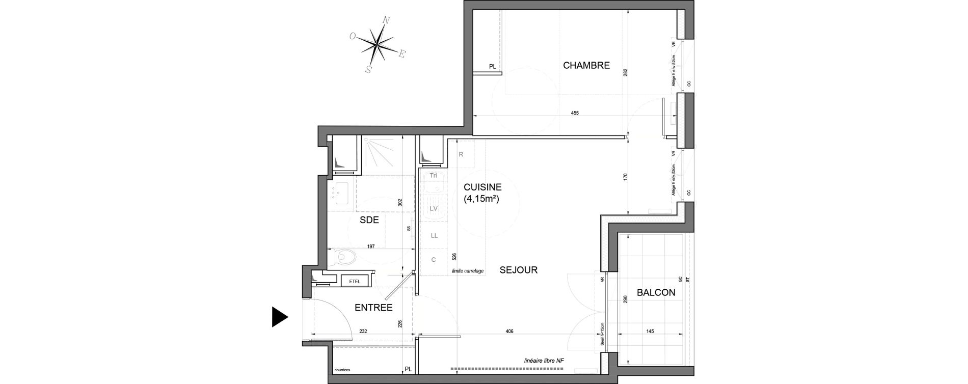 Appartement T2 de 46,34 m2 &agrave; Noisy-Le-Grand Centre ville