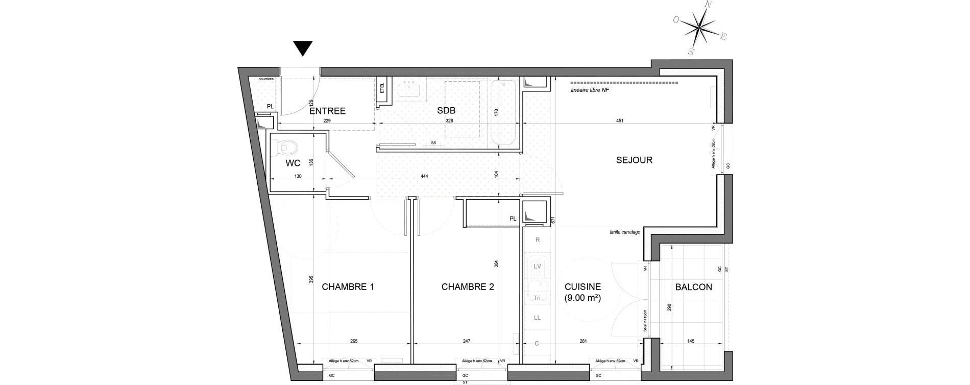 Appartement T3 de 61,08 m2 &agrave; Noisy-Le-Grand Centre ville