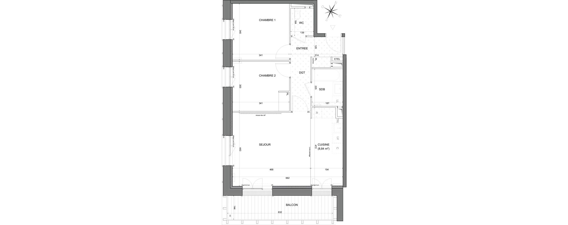 Appartement T3 de 66,29 m2 &agrave; Noisy-Le-Grand Centre ville