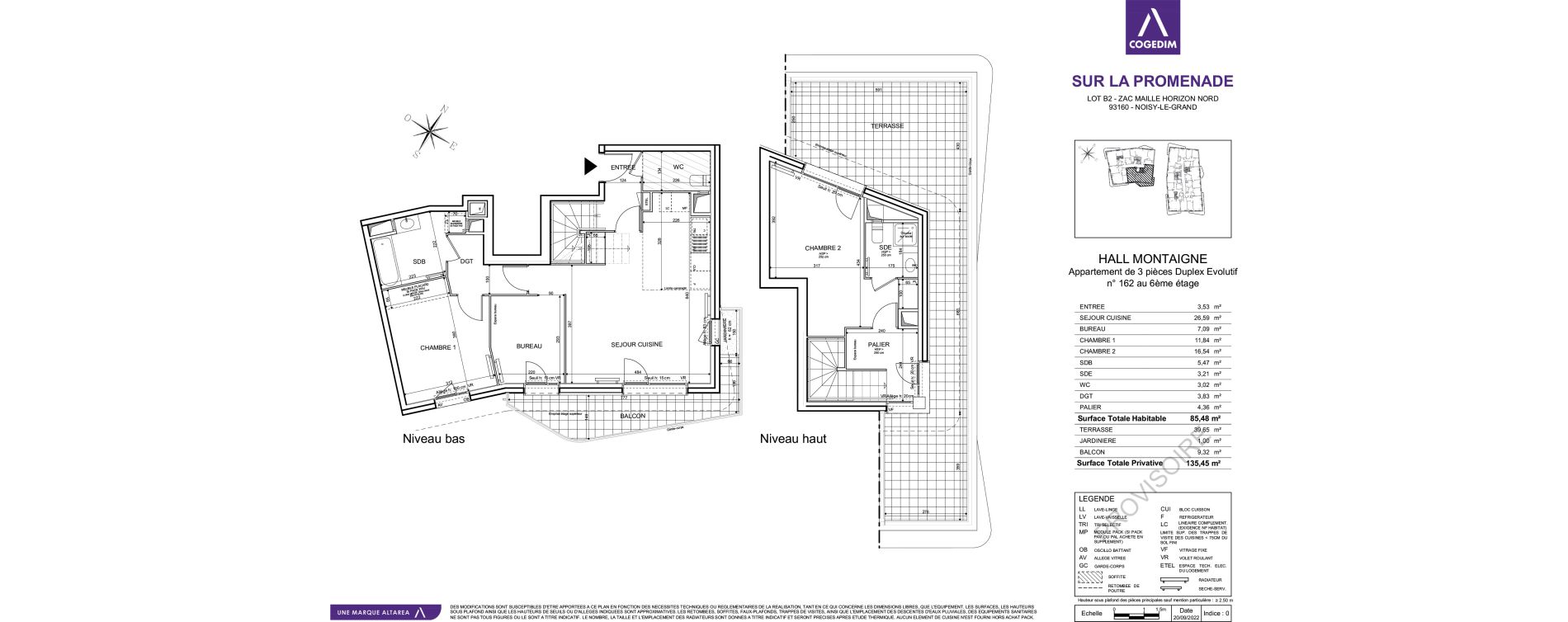 Duplex T3 de 85,48 m2 &agrave; Noisy-Le-Grand Maille-horizon