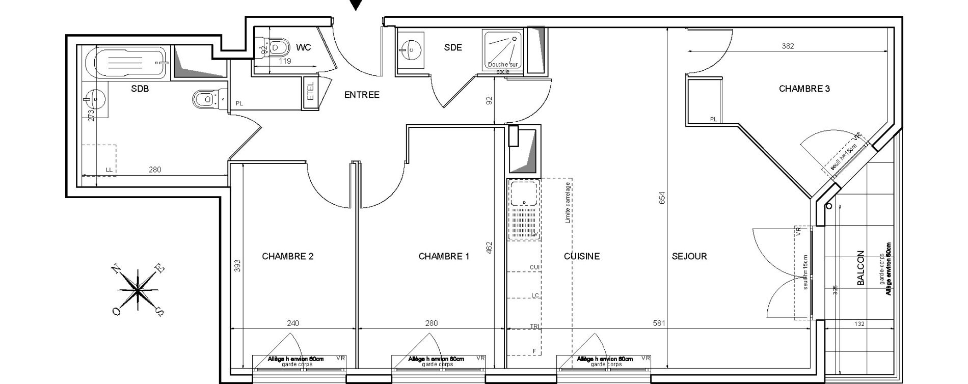 Appartement T4 de 80,44 m2 &agrave; Noisy-Le-Grand Le clos d ambert