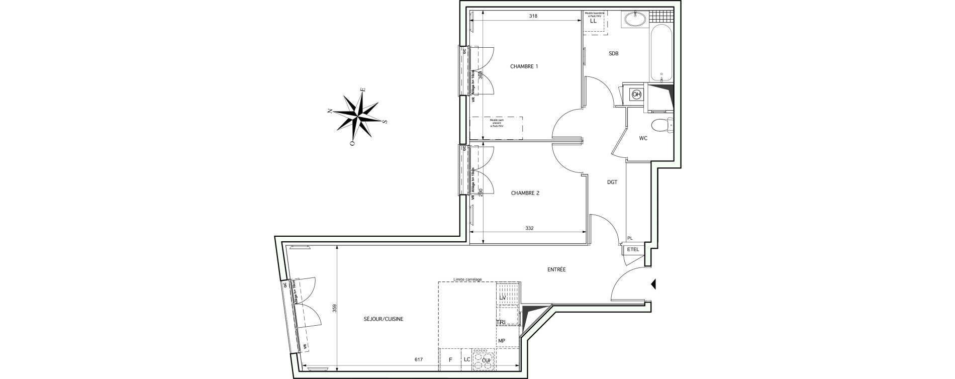 Appartement T3 de 64,33 m2 &agrave; Noisy-Le-Grand Centre