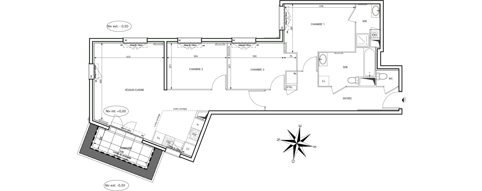Appartement T4 de 89,53 m2 &agrave; Noisy-Le-Grand Centre