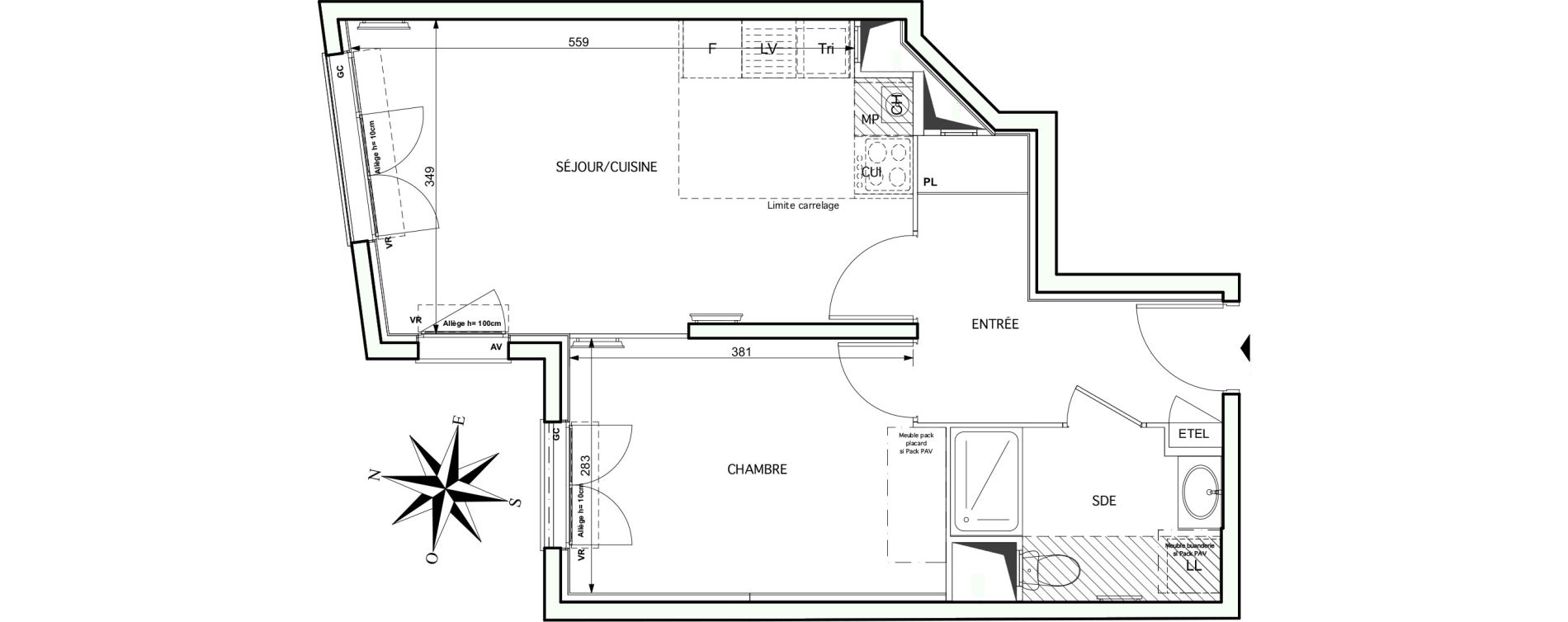 Appartement T2 de 43,75 m2 &agrave; Noisy-Le-Grand Centre