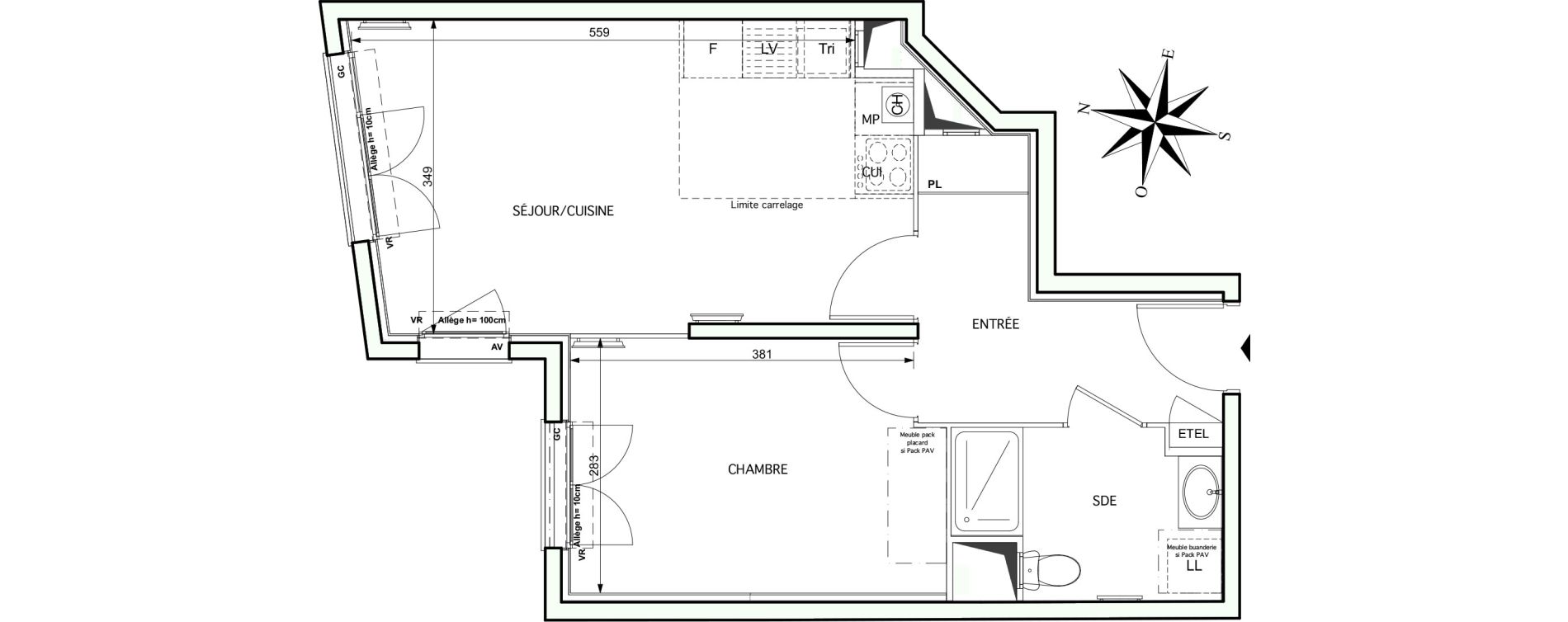 Appartement T2 de 43,75 m2 &agrave; Noisy-Le-Grand Centre