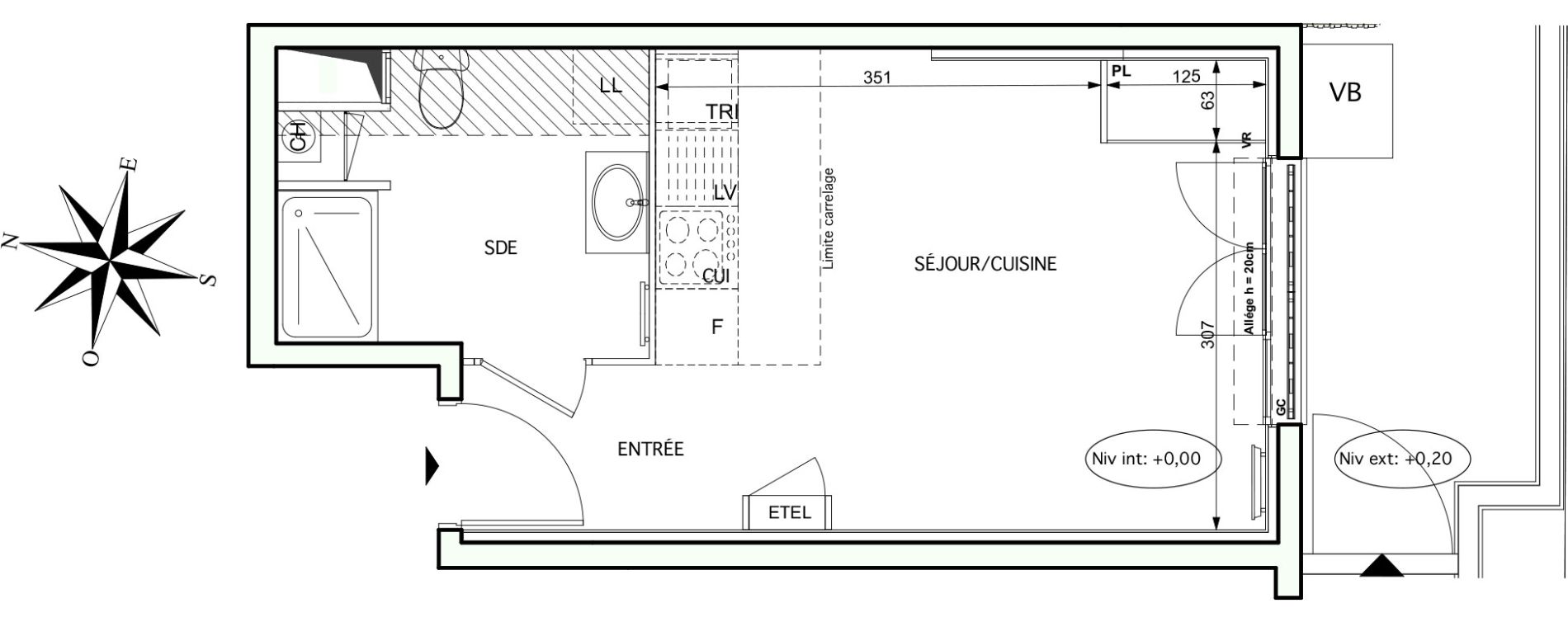 Appartement T1 de 26,32 m2 &agrave; Noisy-Le-Grand Centre