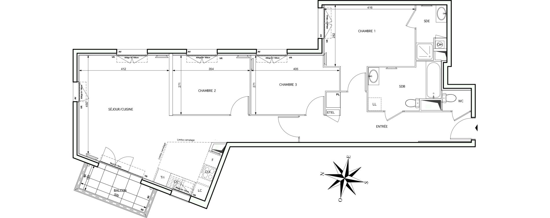 Appartement T4 de 89,53 m2 &agrave; Noisy-Le-Grand Centre