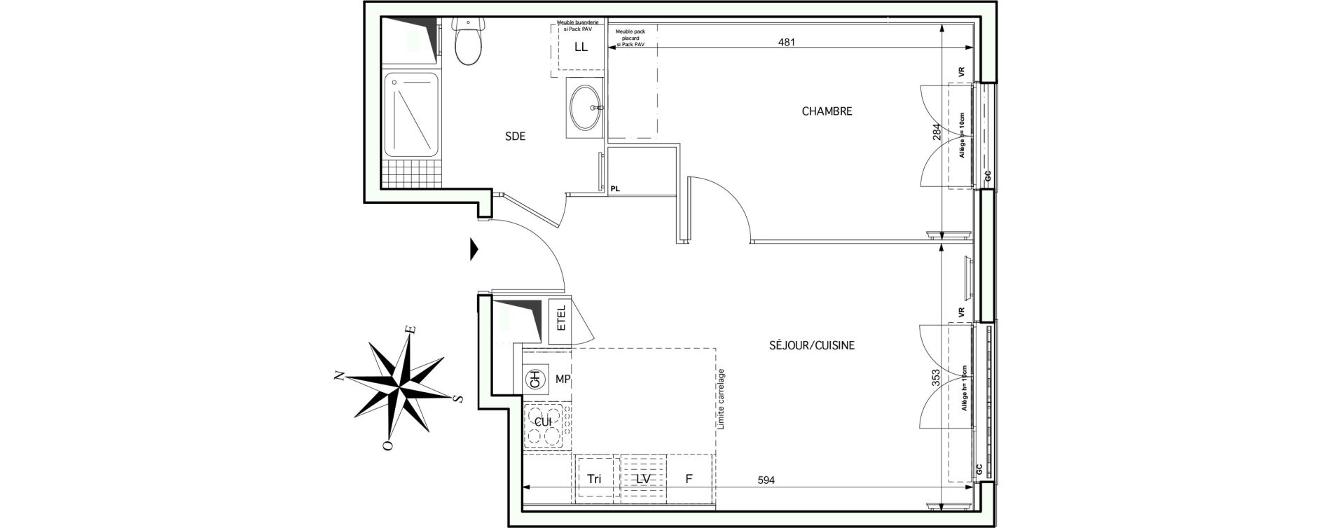 Appartement T2 de 41,27 m2 &agrave; Noisy-Le-Grand Centre