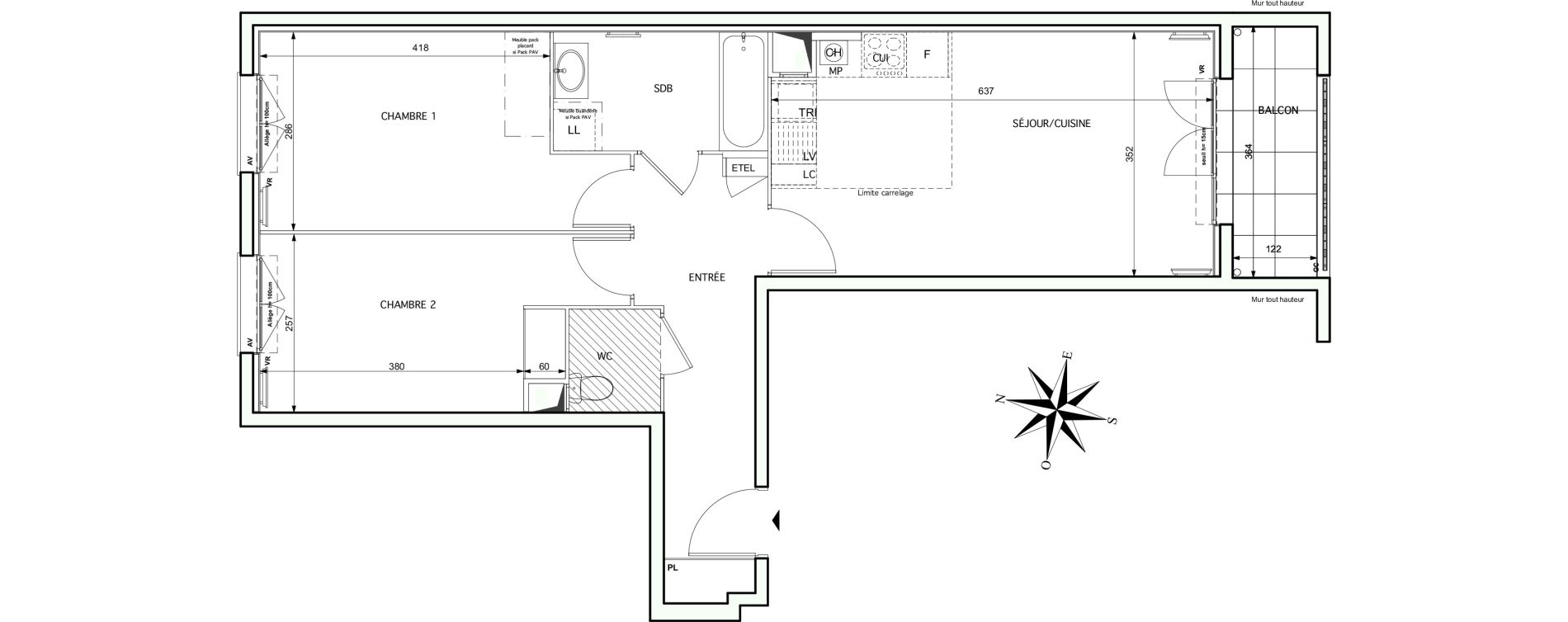 Appartement T3 de 63,88 m2 &agrave; Noisy-Le-Grand Centre