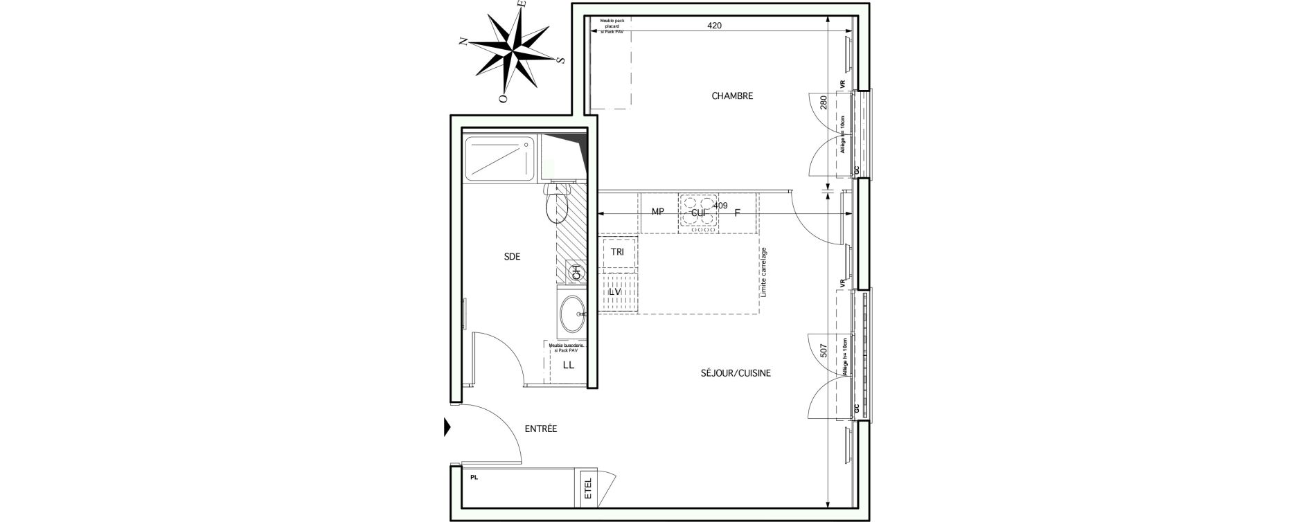 Appartement T2 de 43,85 m2 &agrave; Noisy-Le-Grand Centre