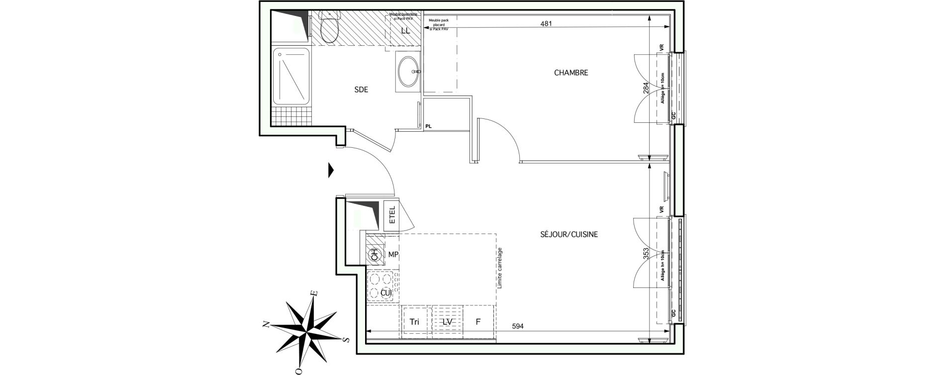 Appartement T2 de 41,27 m2 &agrave; Noisy-Le-Grand Centre