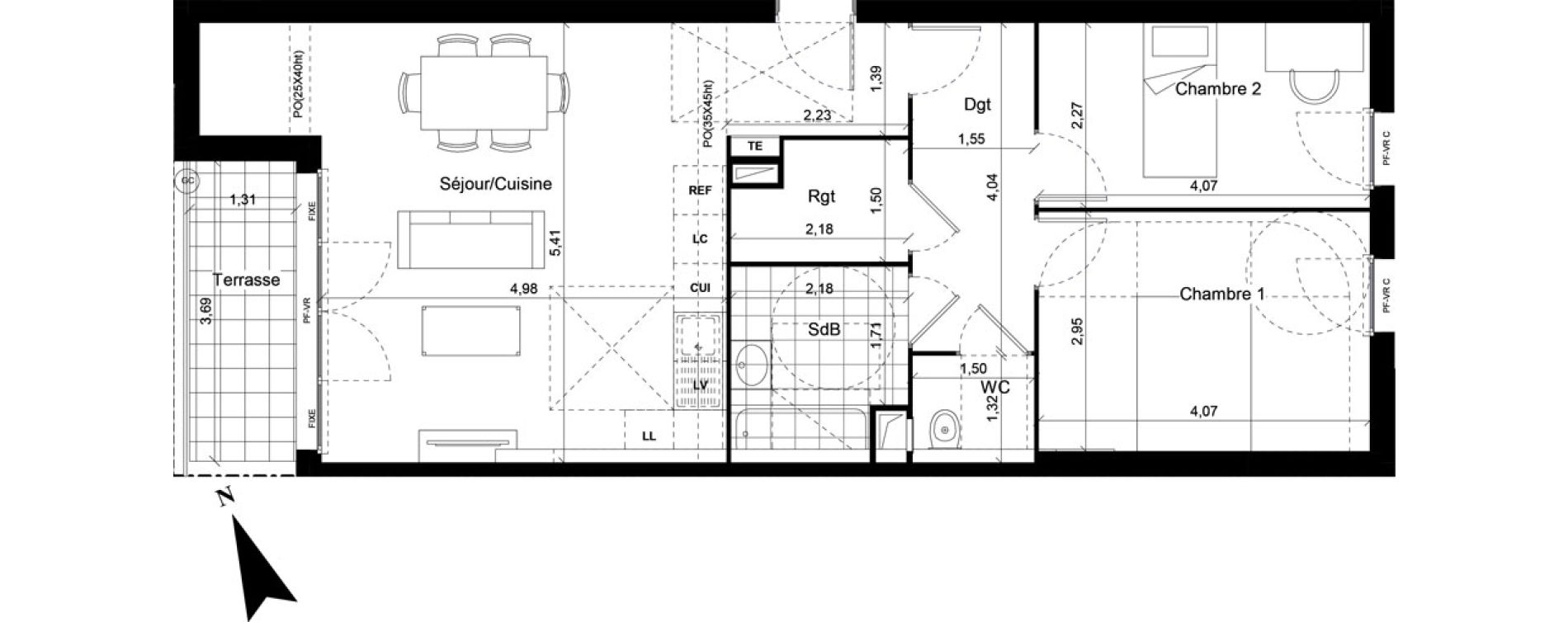 Appartement T3 de 69,23 m2 &agrave; Noisy-Le-Sec Centre