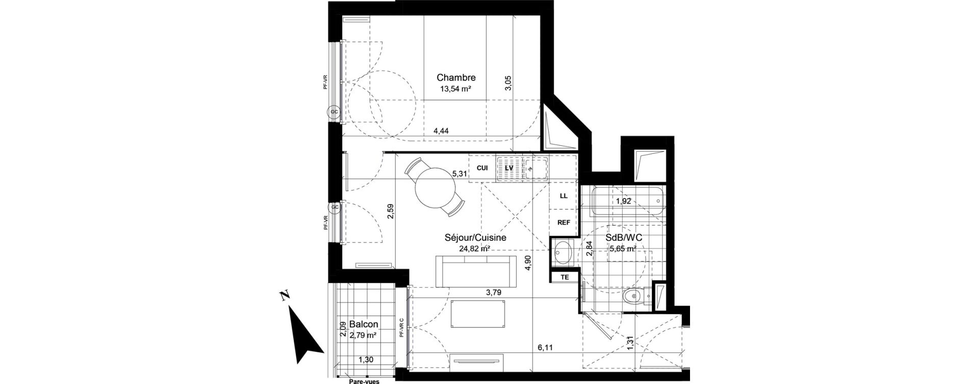 Appartement T2 de 44,01 m2 &agrave; Noisy-Le-Sec Centre