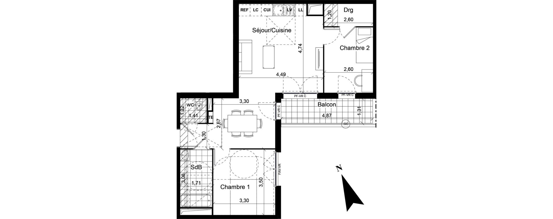 Appartement T3 de 63,27 m2 &agrave; Noisy-Le-Sec Centre