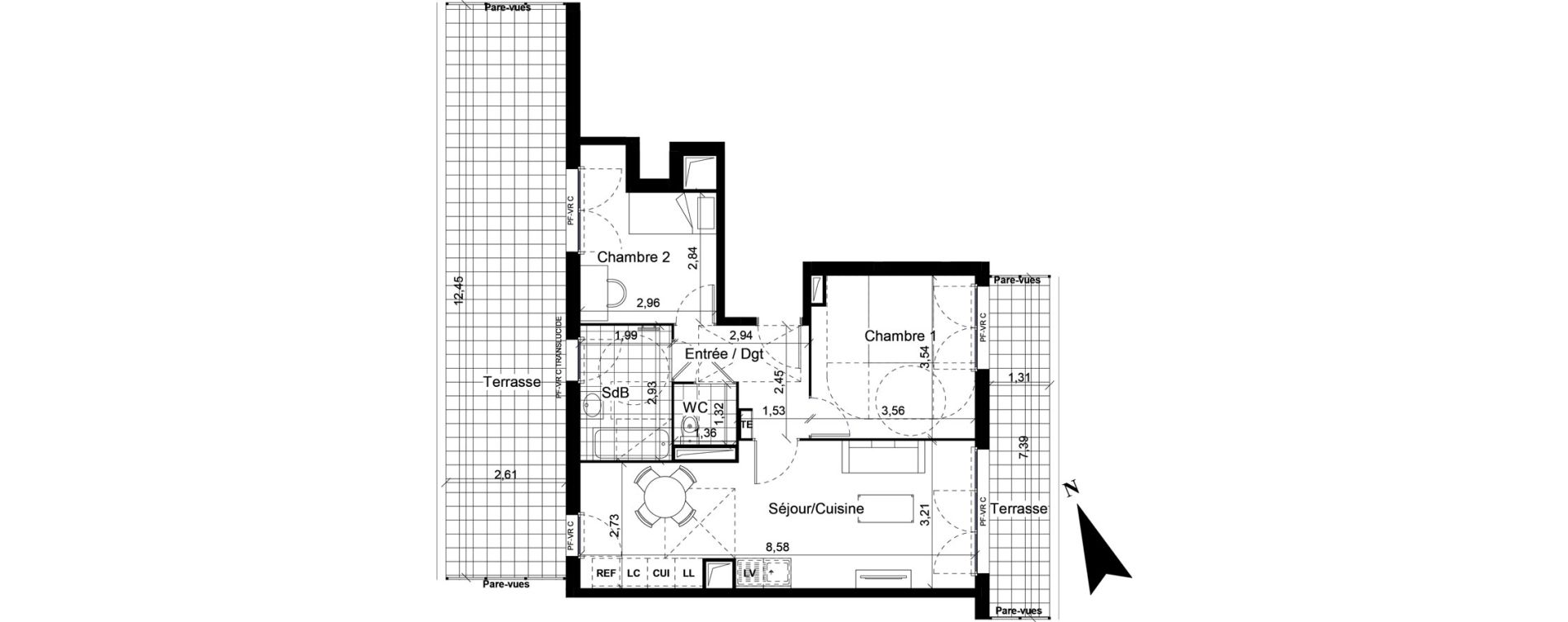 Appartement T3 de 61,06 m2 &agrave; Noisy-Le-Sec Centre