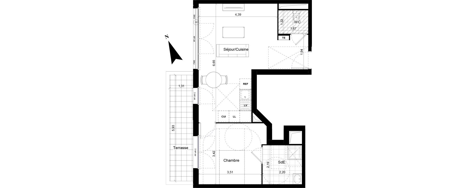 Appartement T2 de 47,35 m2 &agrave; Noisy-Le-Sec Centre