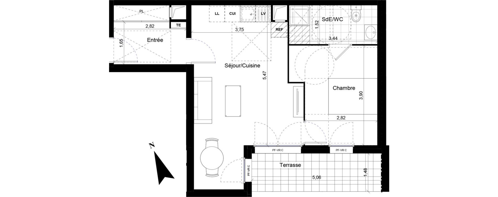 Appartement T2 de 47,61 m2 &agrave; Noisy-Le-Sec Centre