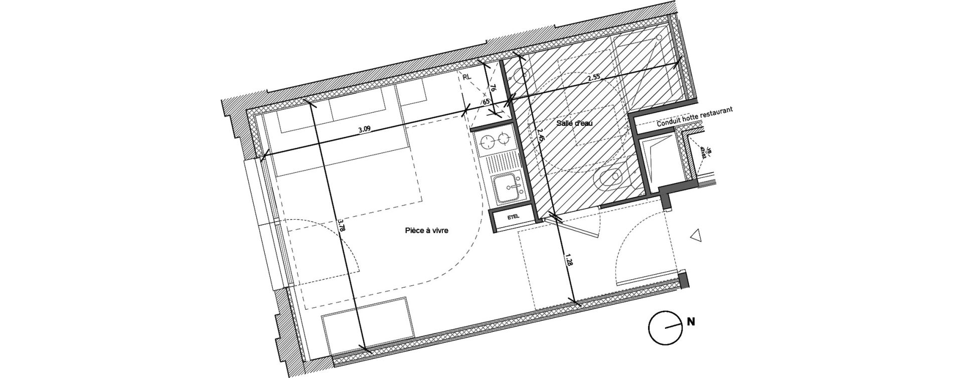 Appartement T1 de 21,40 m2 &agrave; Noisy-Le-Sec Plaine de l ourcq