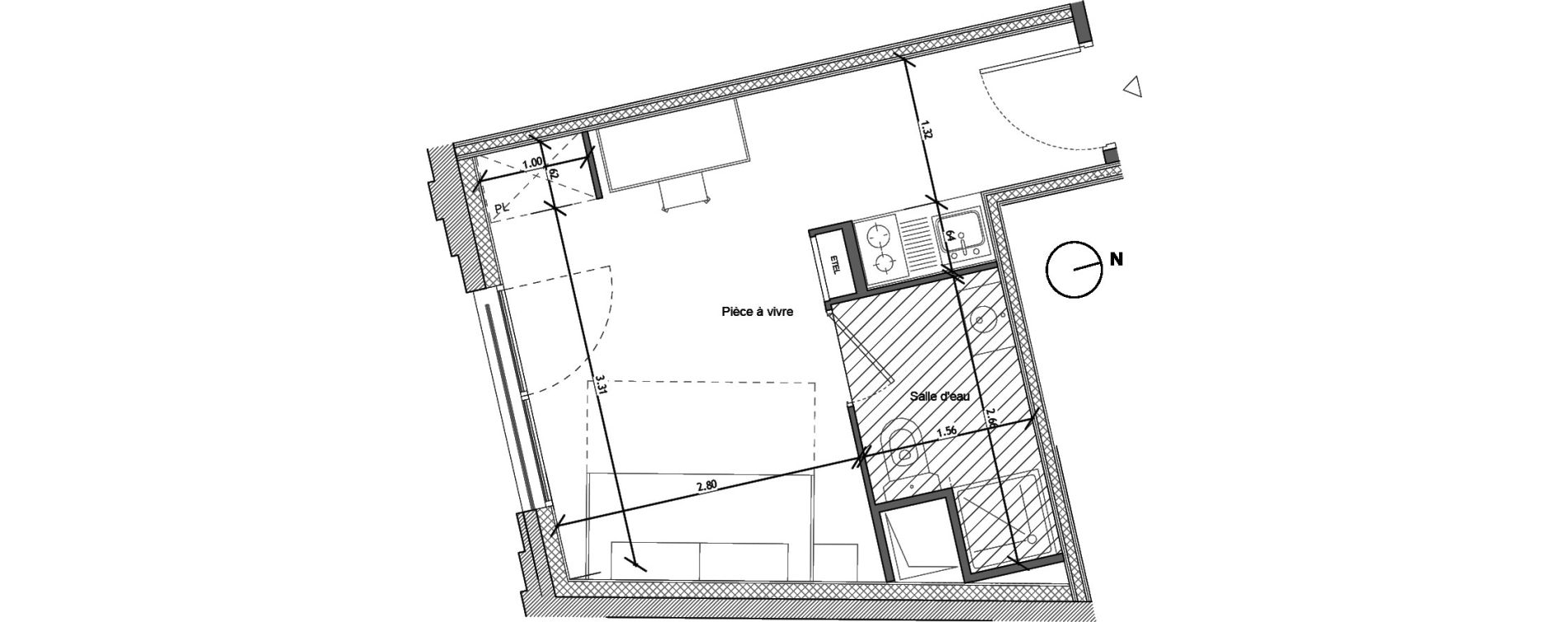 Appartement T1 de 20,02 m2 &agrave; Noisy-Le-Sec Plaine de l ourcq