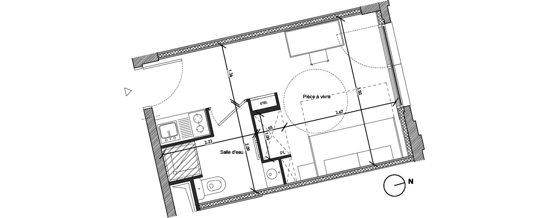 Appartement T1 de 18,70 m2 &agrave; Noisy-Le-Sec Plaine de l ourcq