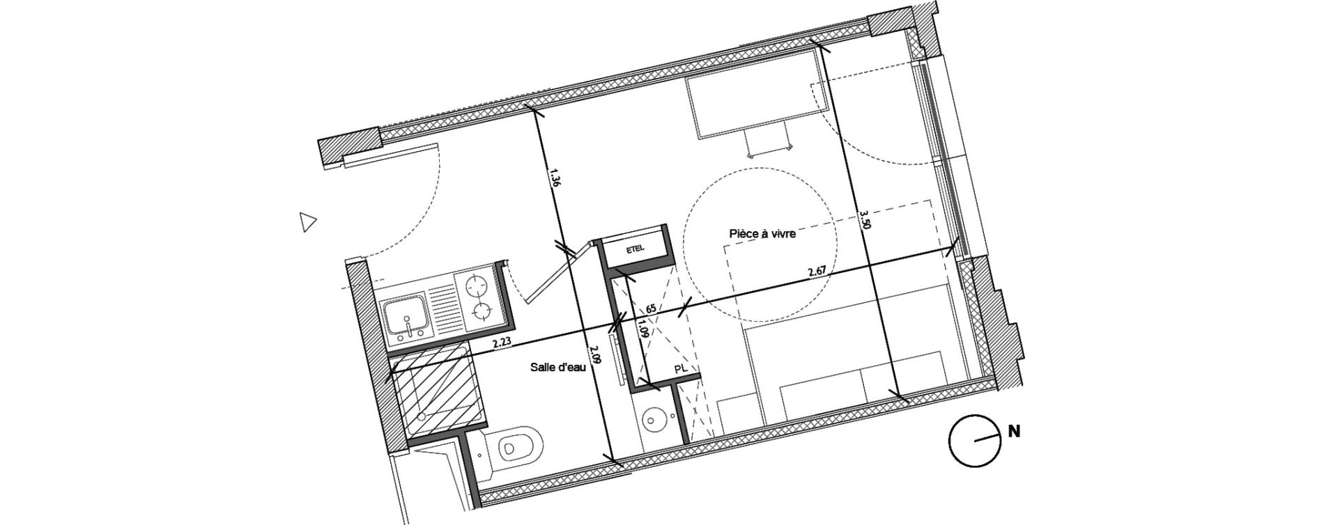 Appartement T1 de 18,70 m2 &agrave; Noisy-Le-Sec Plaine de l ourcq