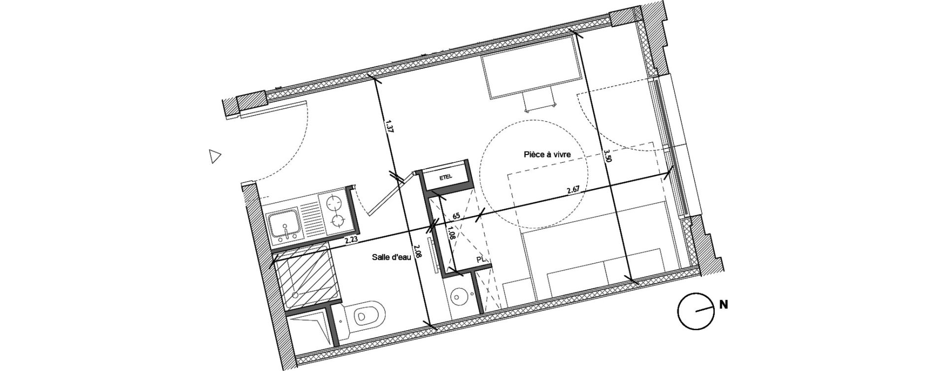 Appartement T1 de 18,70 m2 &agrave; Noisy-Le-Sec Plaine de l ourcq