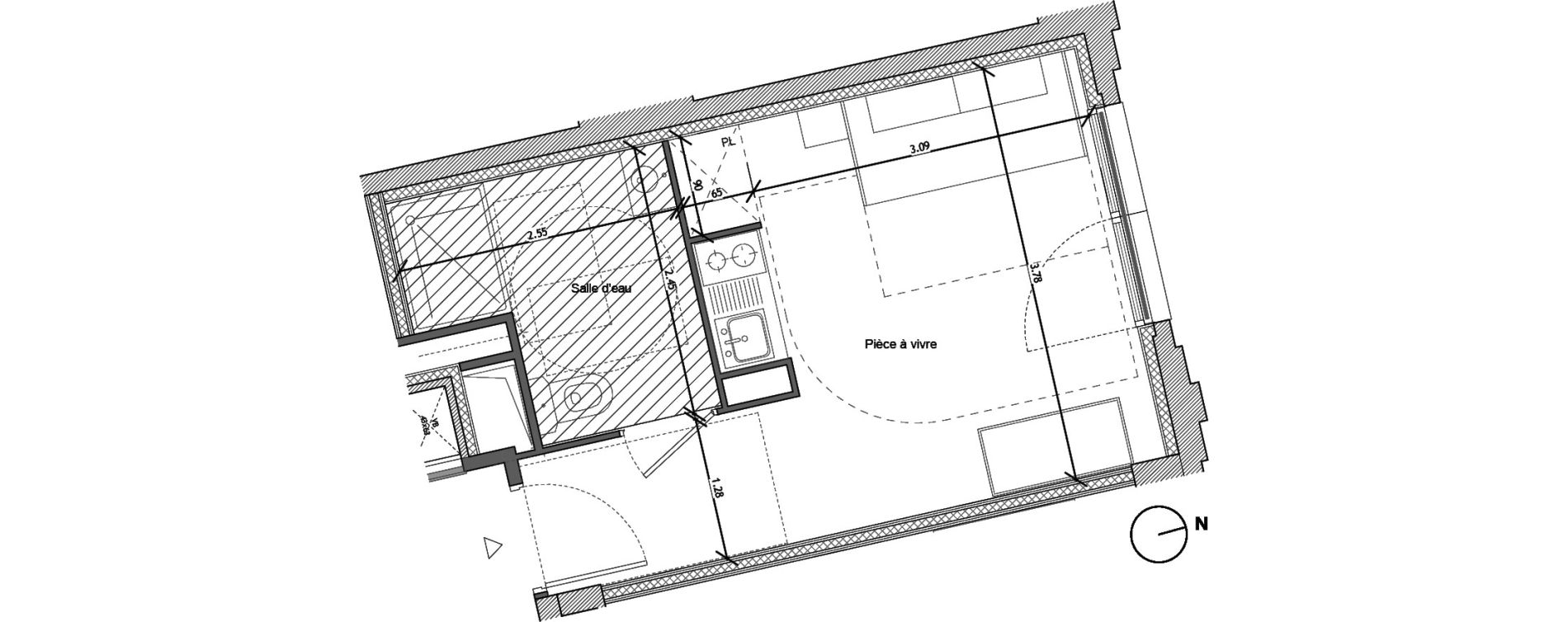 Appartement T1 de 21,50 m2 &agrave; Noisy-Le-Sec Plaine de l ourcq