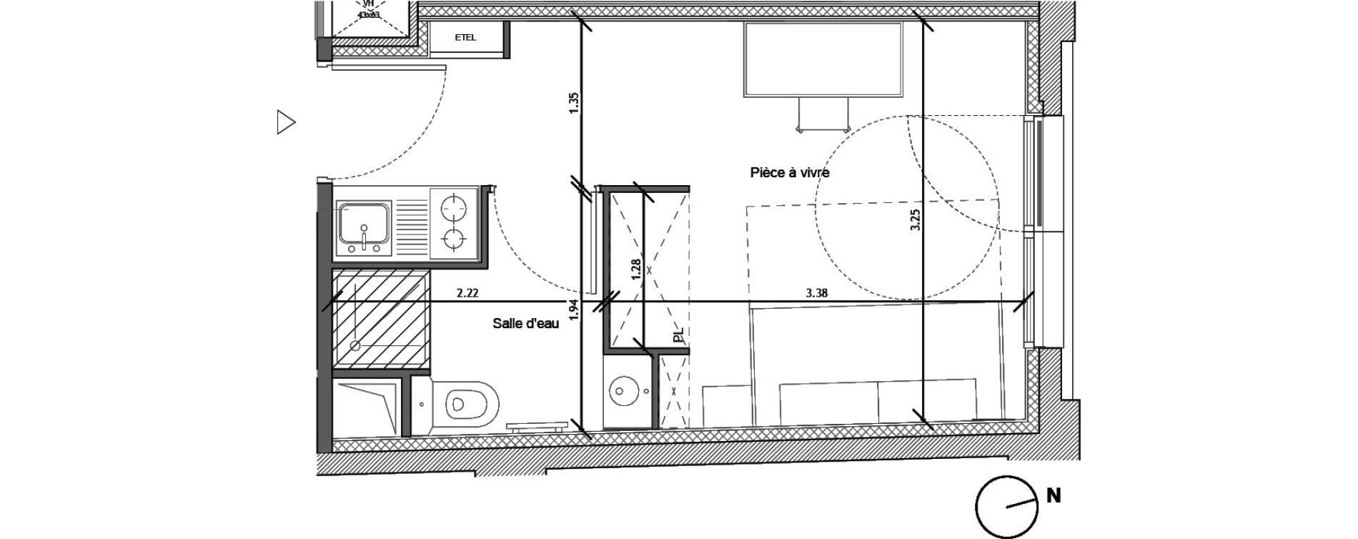 Appartement T1 de 17,74 m2 &agrave; Noisy-Le-Sec Plaine de l ourcq