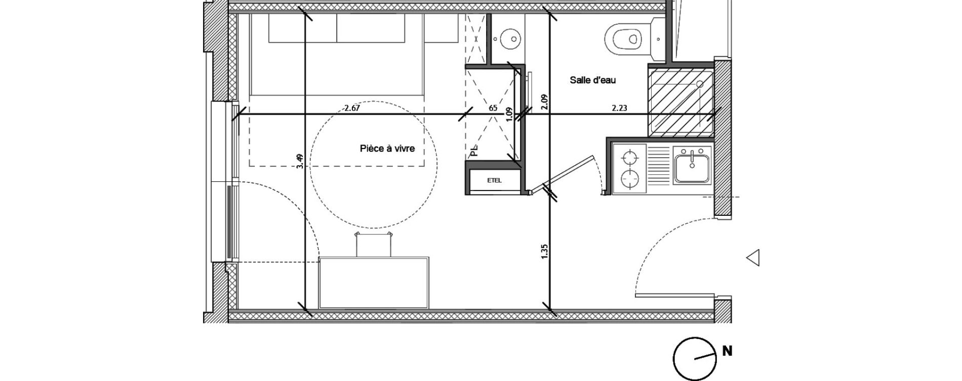 Appartement T1 de 18,67 m2 &agrave; Noisy-Le-Sec Plaine de l ourcq