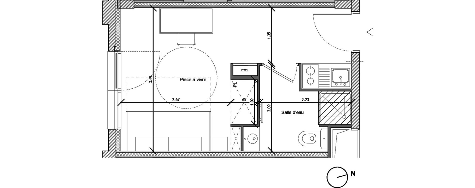 Appartement T1 de 18,70 m2 &agrave; Noisy-Le-Sec Plaine de l ourcq