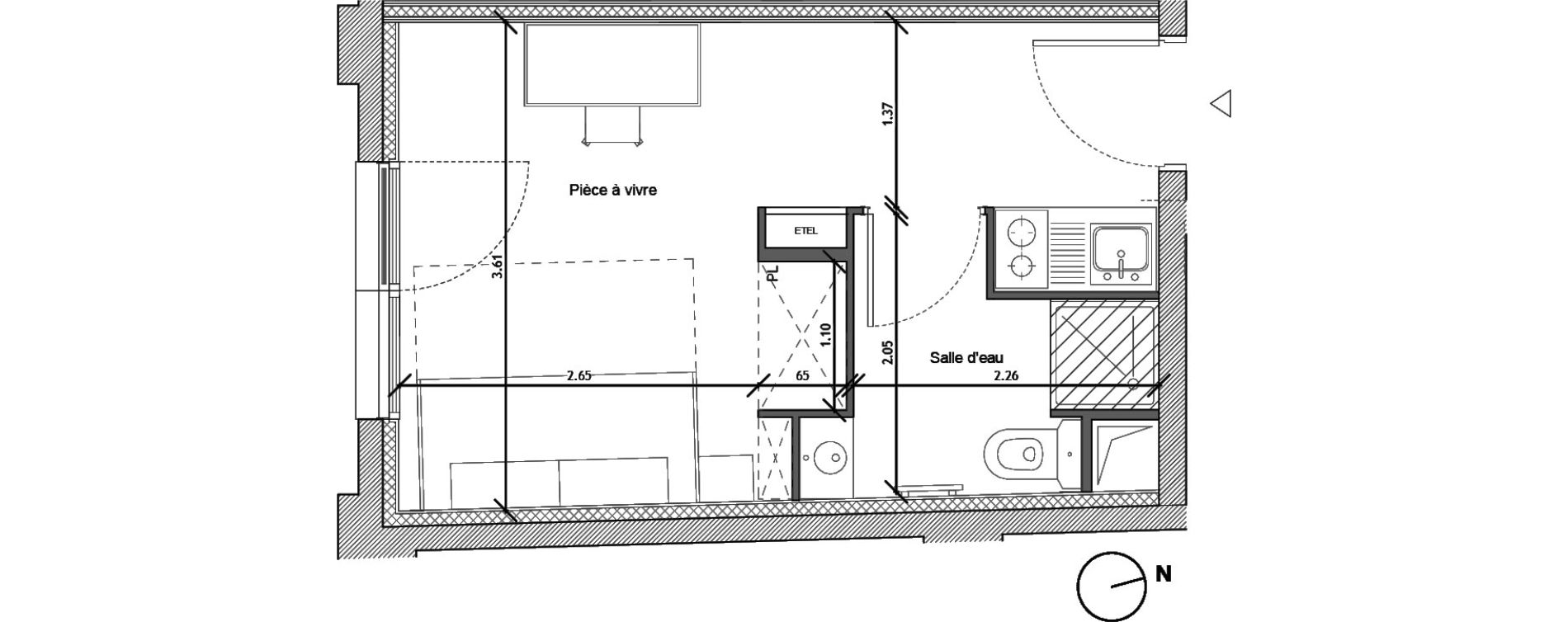 Appartement T1 de 18,90 m2 &agrave; Noisy-Le-Sec Plaine de l ourcq