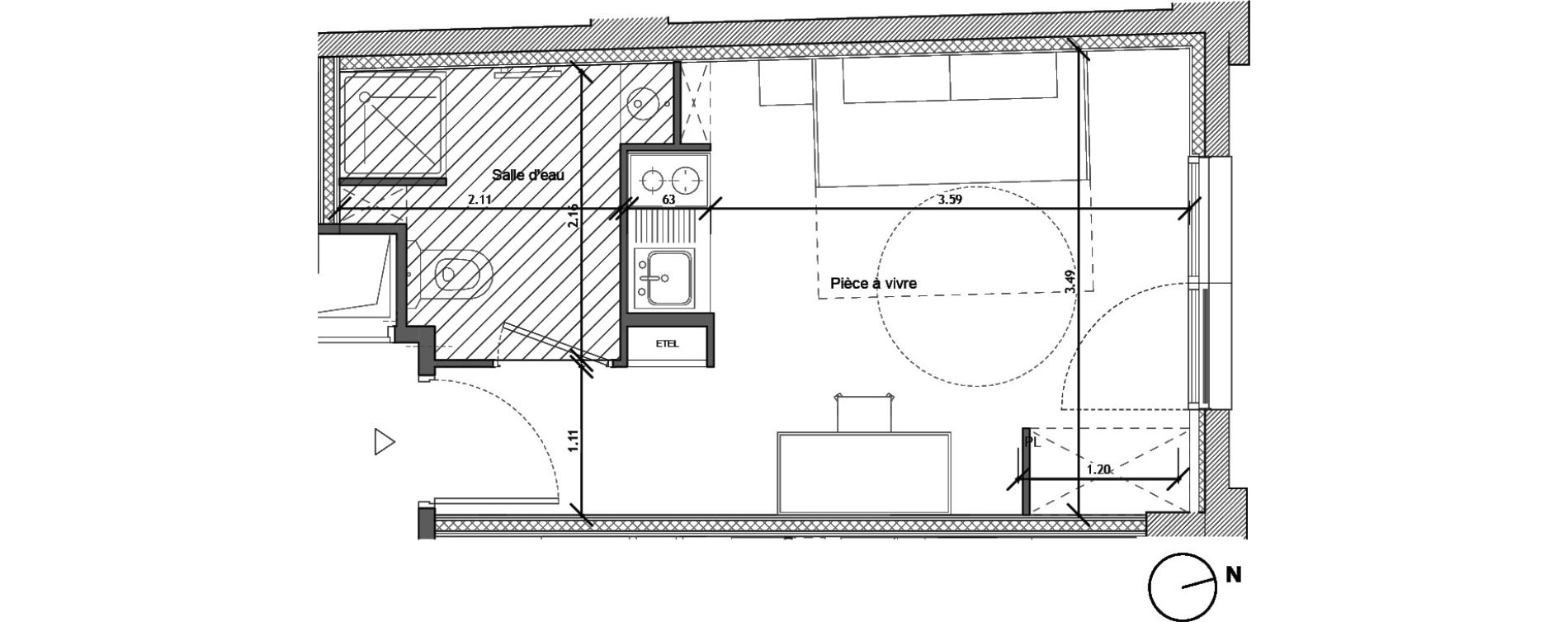 Appartement T1 de 19,90 m2 &agrave; Noisy-Le-Sec Plaine de l ourcq