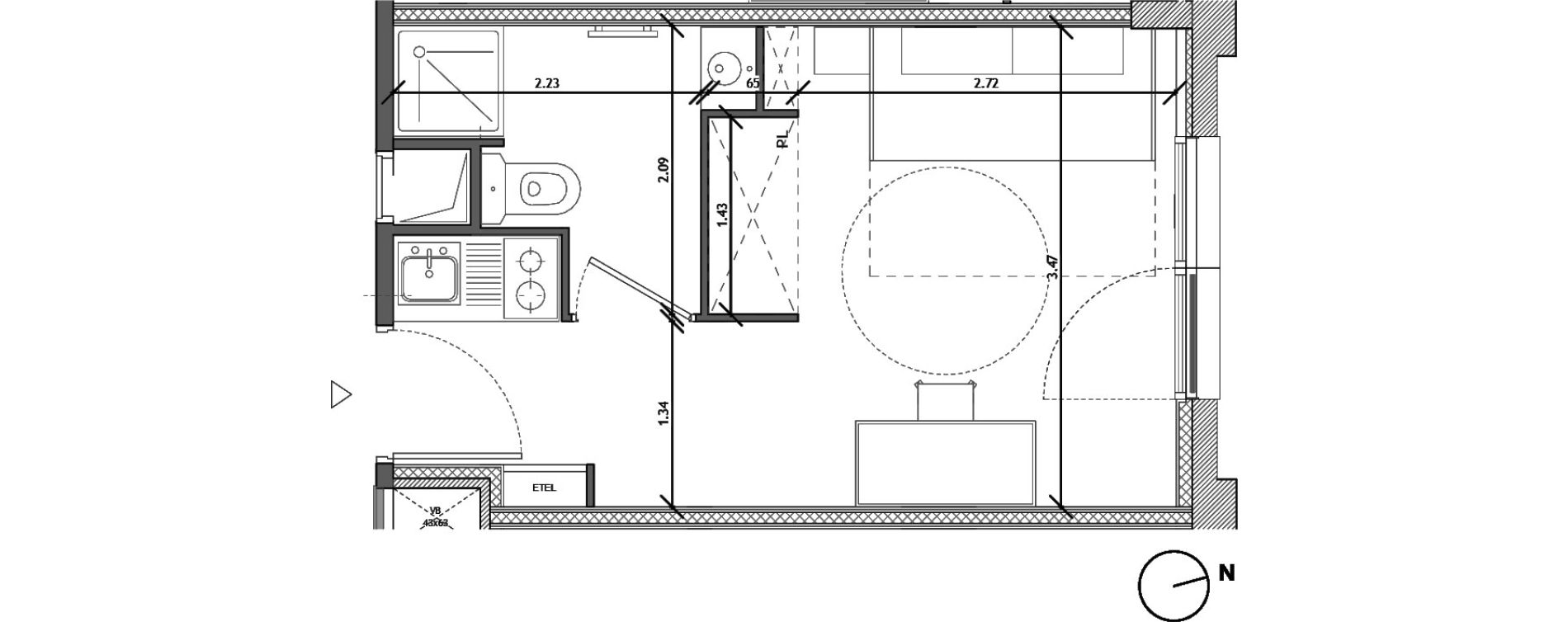 Appartement T1 de 18,50 m2 &agrave; Noisy-Le-Sec Plaine de l ourcq