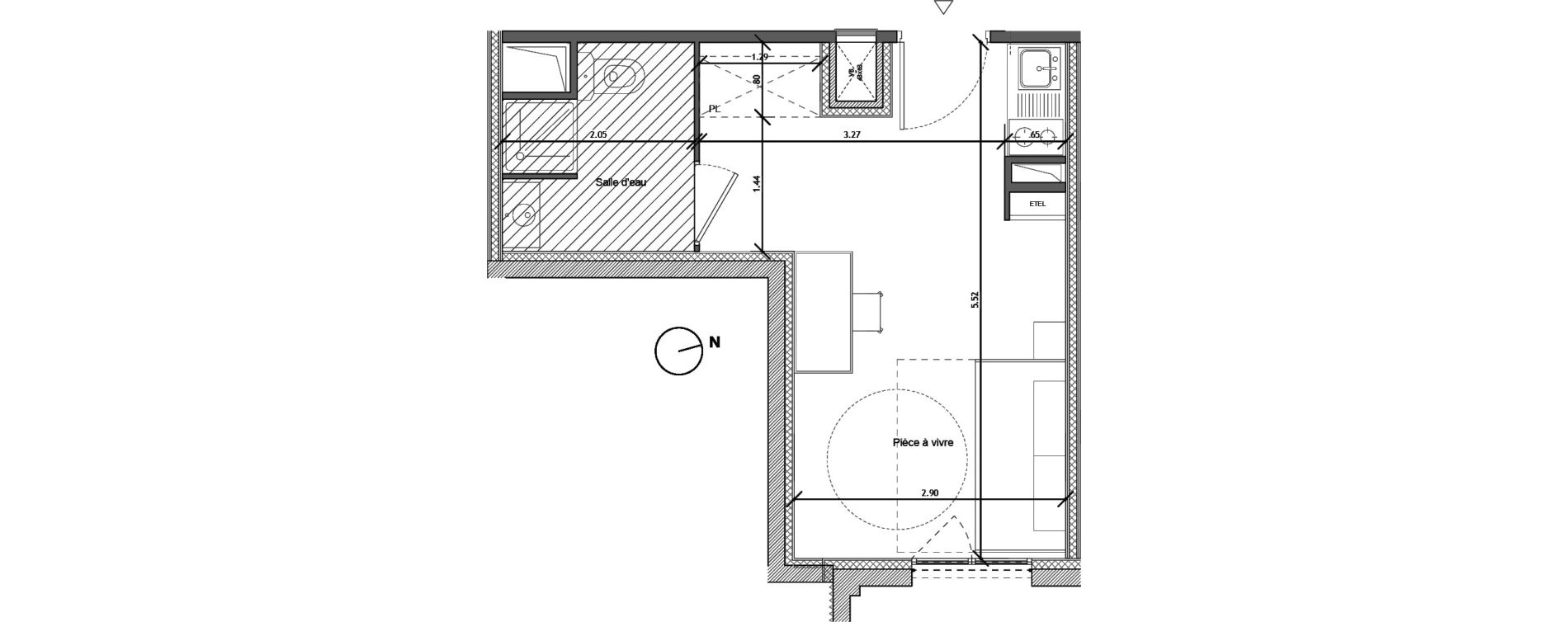 Appartement T1 de 21,30 m2 &agrave; Noisy-Le-Sec Plaine de l ourcq