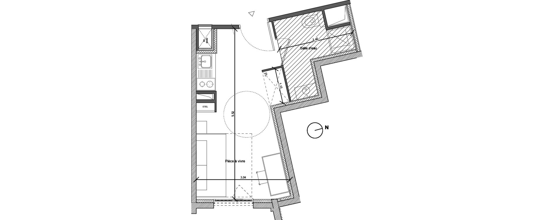 Appartement T1 de 18,30 m2 &agrave; Noisy-Le-Sec Plaine de l ourcq