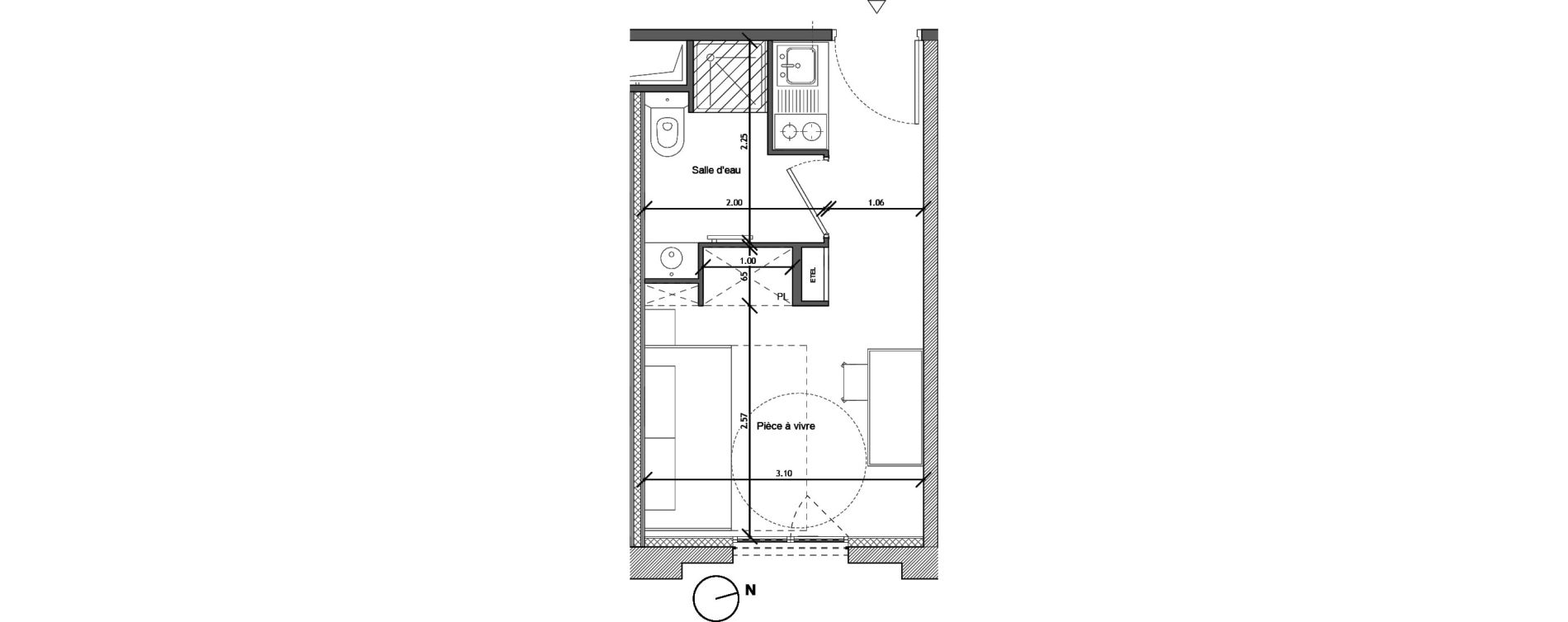Appartement T1 de 16,20 m2 &agrave; Noisy-Le-Sec Plaine de l ourcq