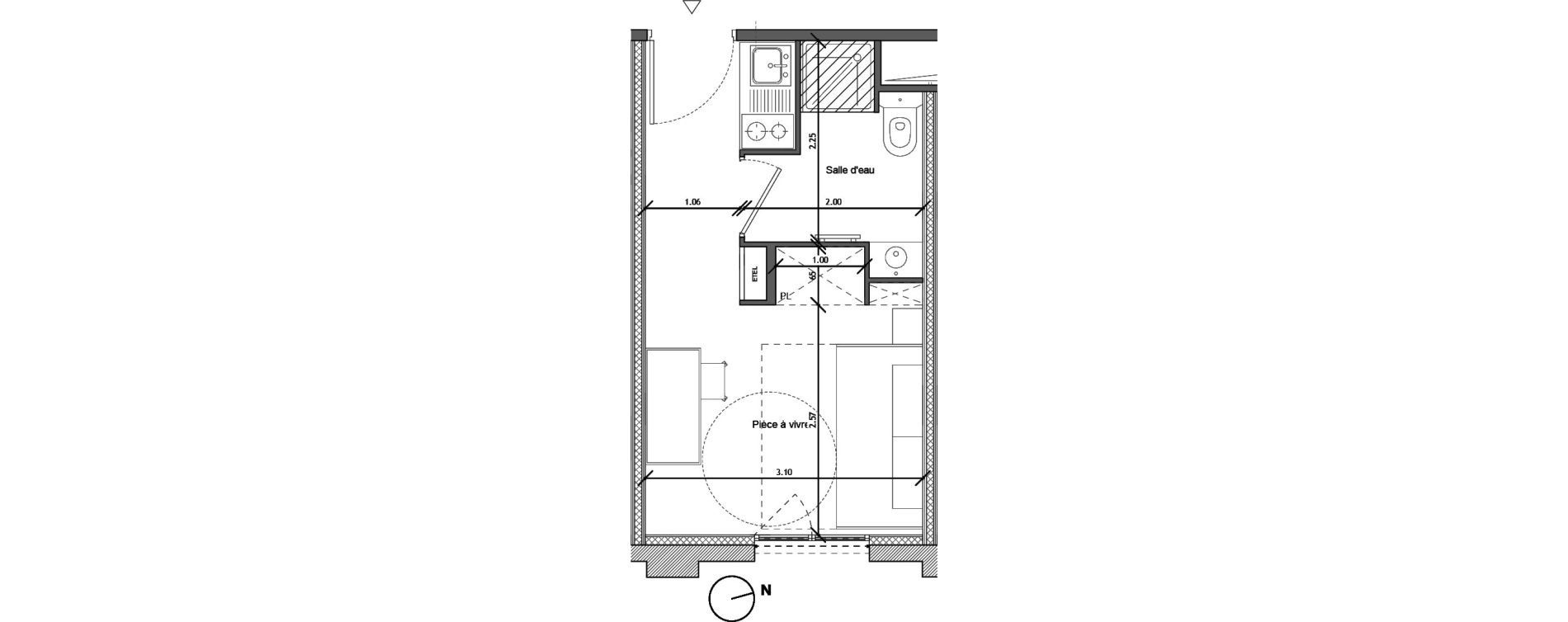 Appartement T1 de 16,20 m2 &agrave; Noisy-Le-Sec Plaine de l ourcq