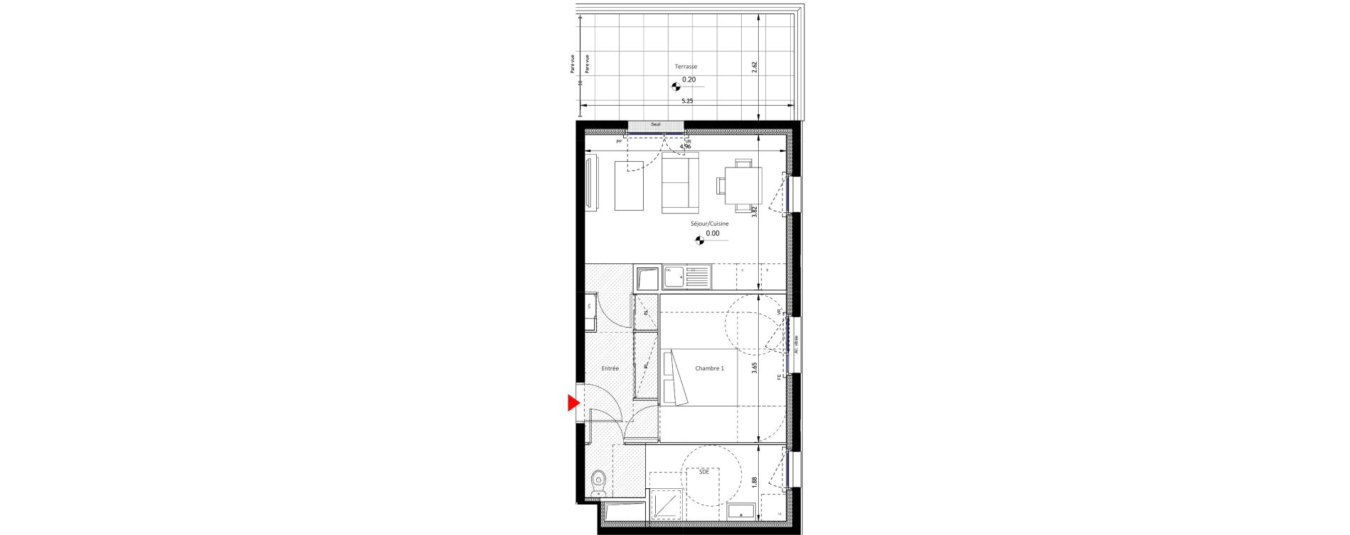 Appartement T2 de 44,70 m2 &agrave; Noisy-Le-Sec Plaine de l ourcq