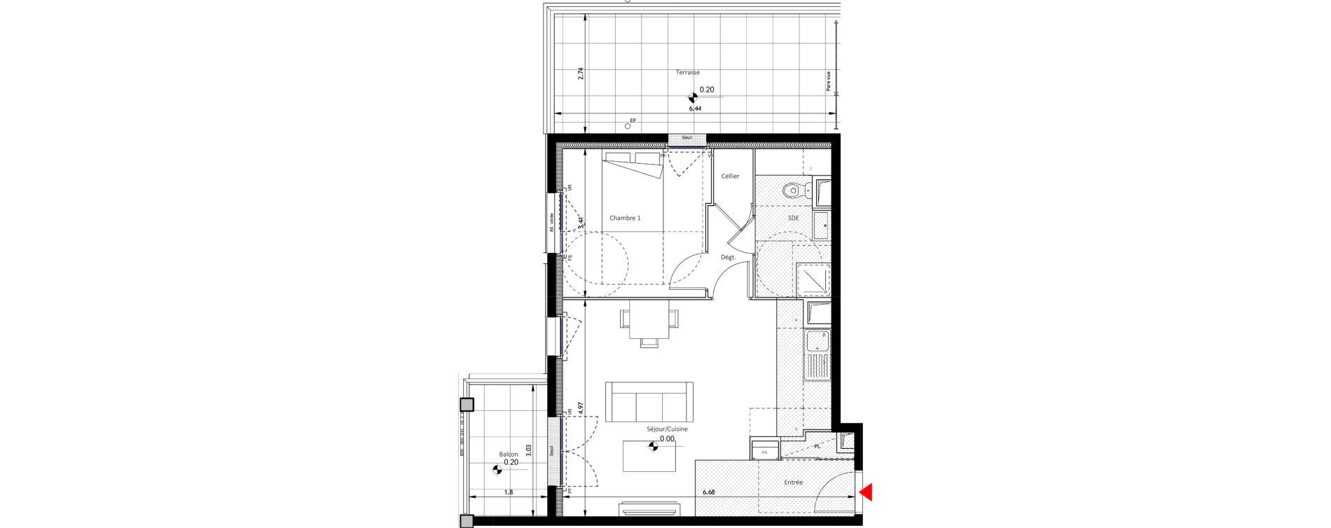 Appartement T2 de 50,92 m2 &agrave; Noisy-Le-Sec Plaine de l ourcq