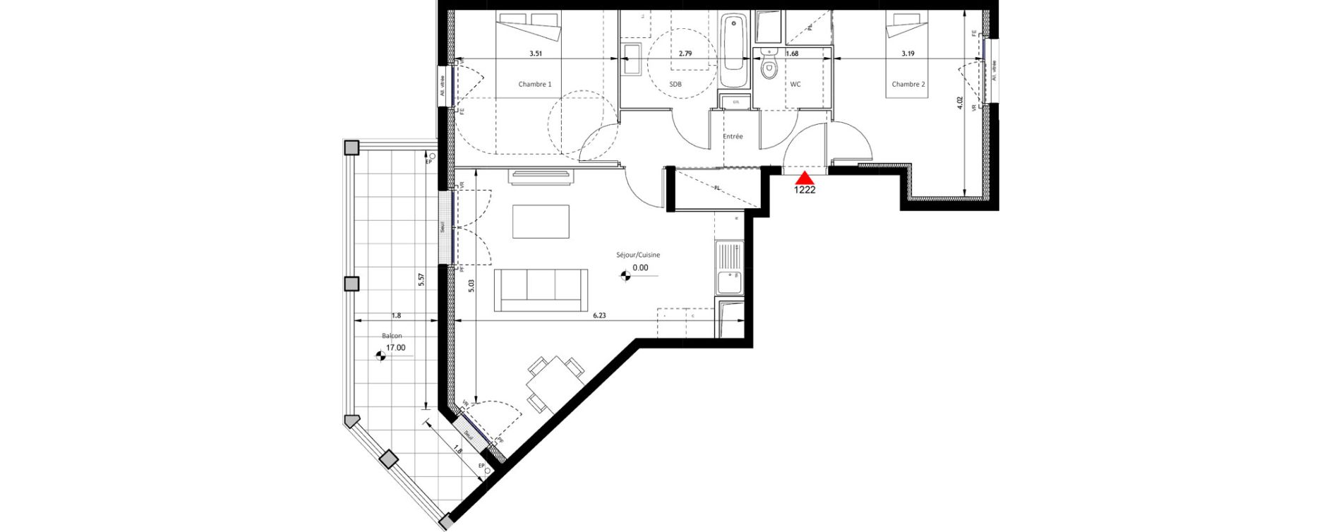 Appartement T3 de 65,65 m2 &agrave; Noisy-Le-Sec Plaine de l ourcq