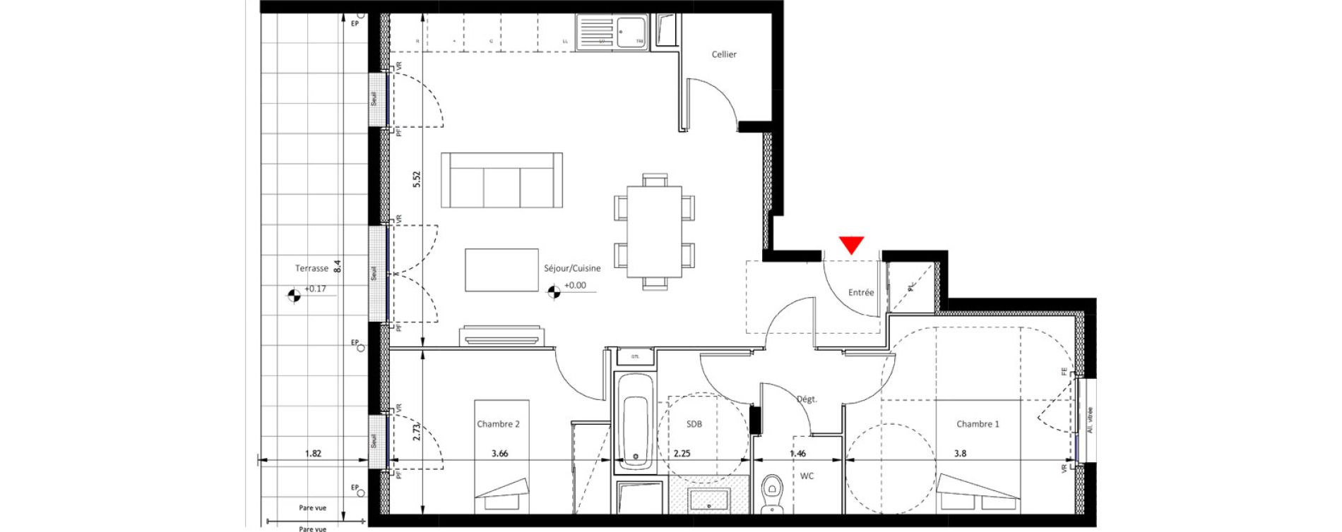 Appartement T3 de 68,64 m2 &agrave; Noisy-Le-Sec Plaine de l ourcq